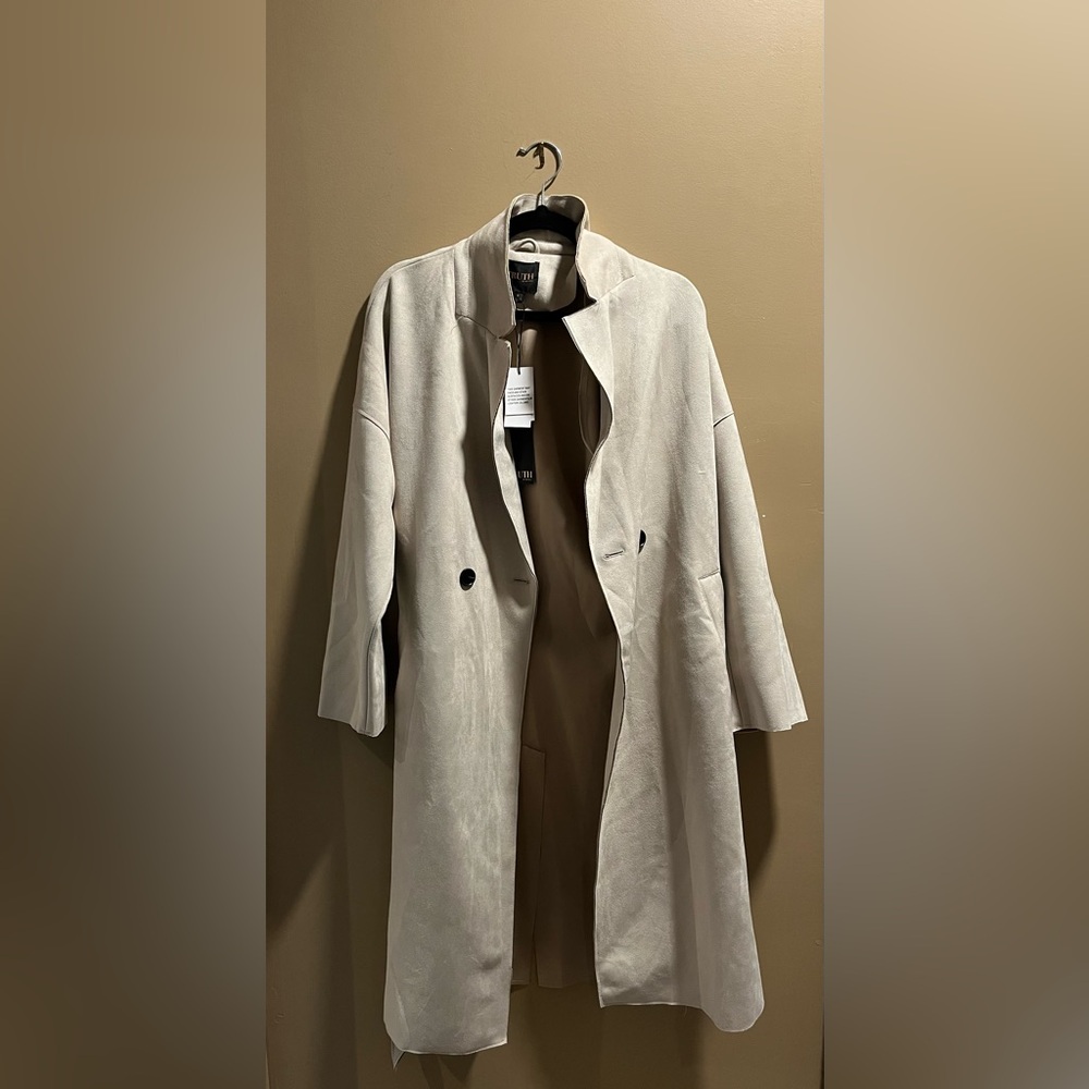 Truth by Republic faux-suede trench coat, size S.